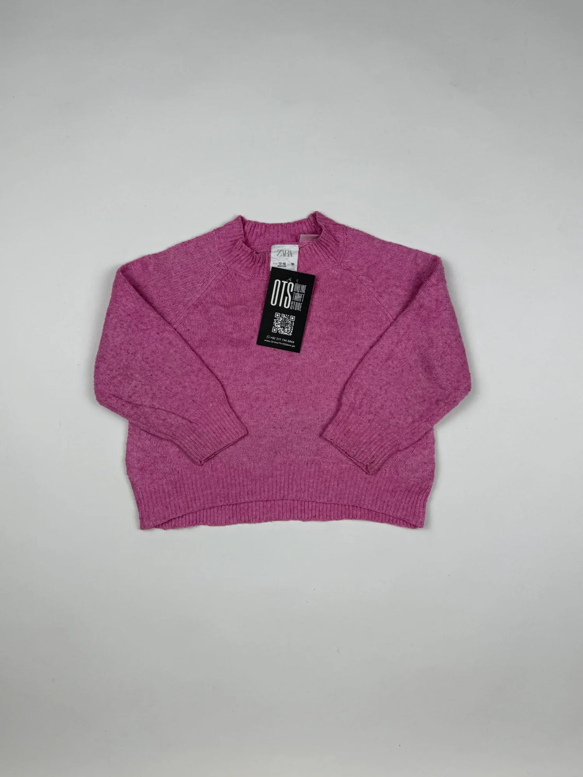 Preloved Excellent Girls Sweaters by Zara, Pink Acrylic for Girls - OTS Thrift Shop Islamabad Pakistan