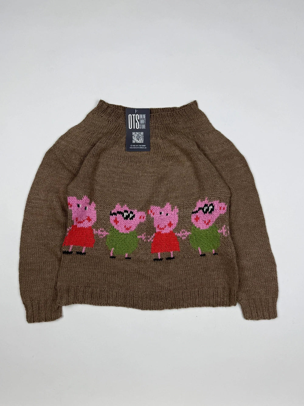 Shop Premium Girls Sweaters by Cut label | Preloved Branded Clothes | Brown Acrylic | Girls | OTS Thrift Store Islamabad Pakistan