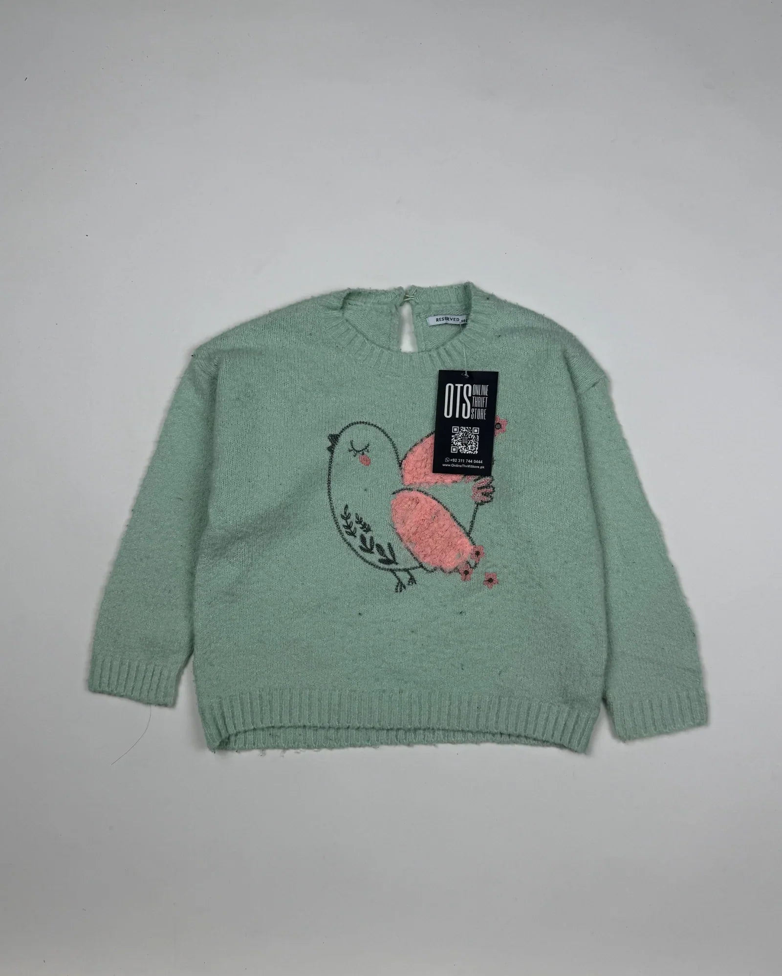 Preloved Excellent Girls Sweaters by reserved, Aquamarine Polyester for Girls - OTS Thrift Shop Islamabad Pakistan