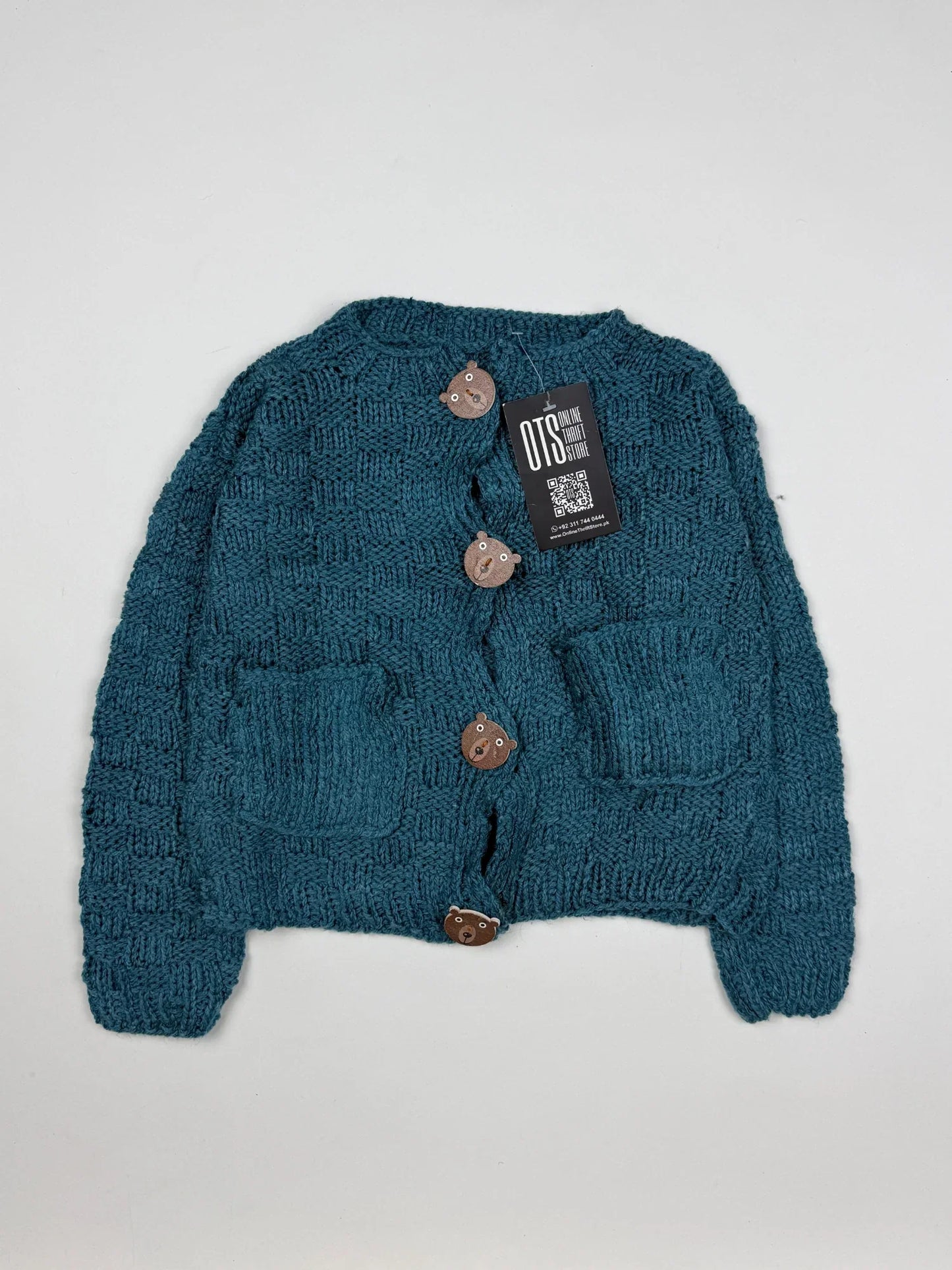 Shop Excellent Girls Sweaters by Cut label | Preloved Branded Clothes | Green Wool | Girls | OTS Thrift Store Lahore Pakistan