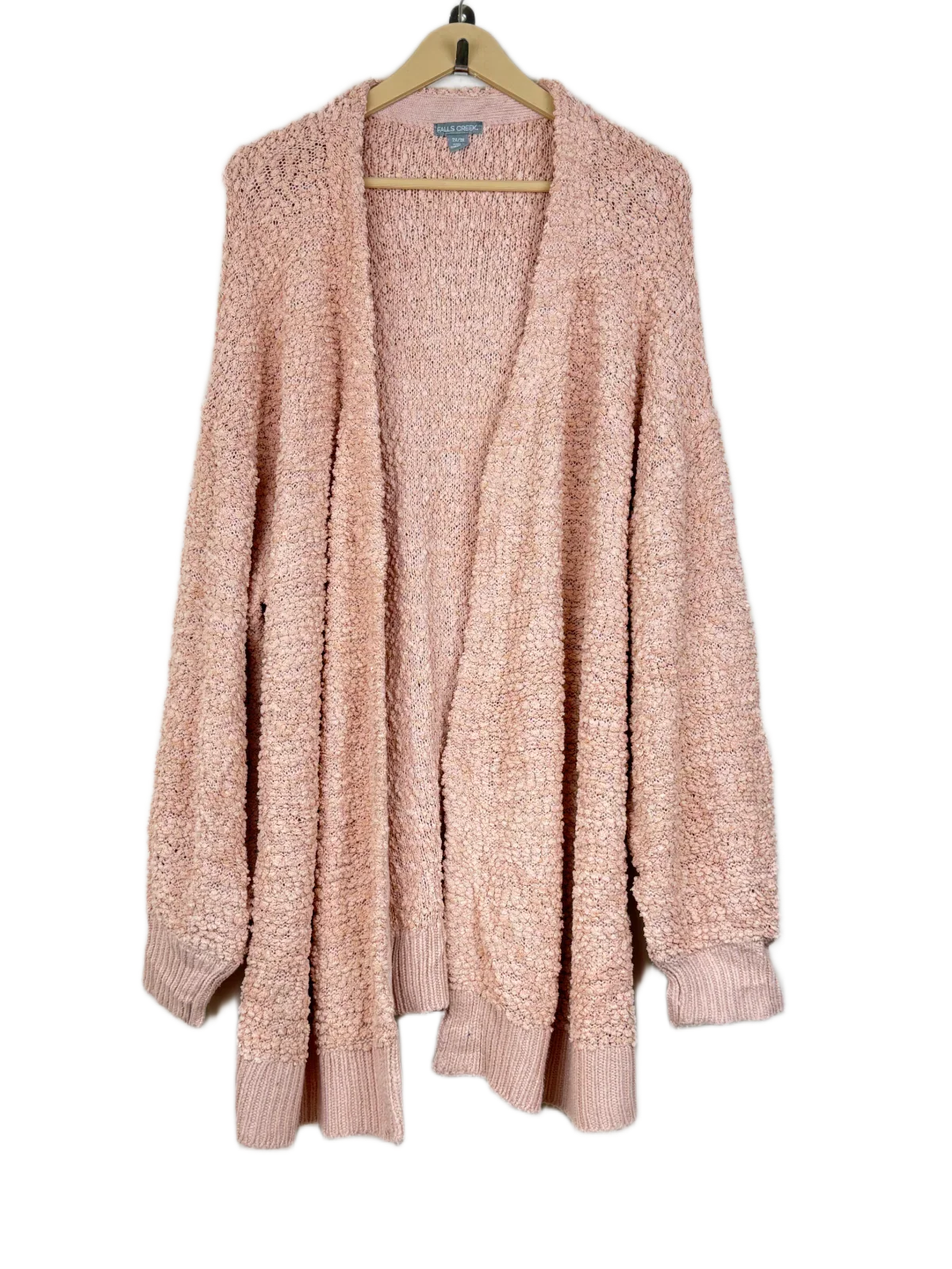 Shop Premium Winter Long Cardigans by Falls Creek | Preloved Branded Clothes | Tan Polyester | Women | OTS Thrift Store Peshawar Pakistan
