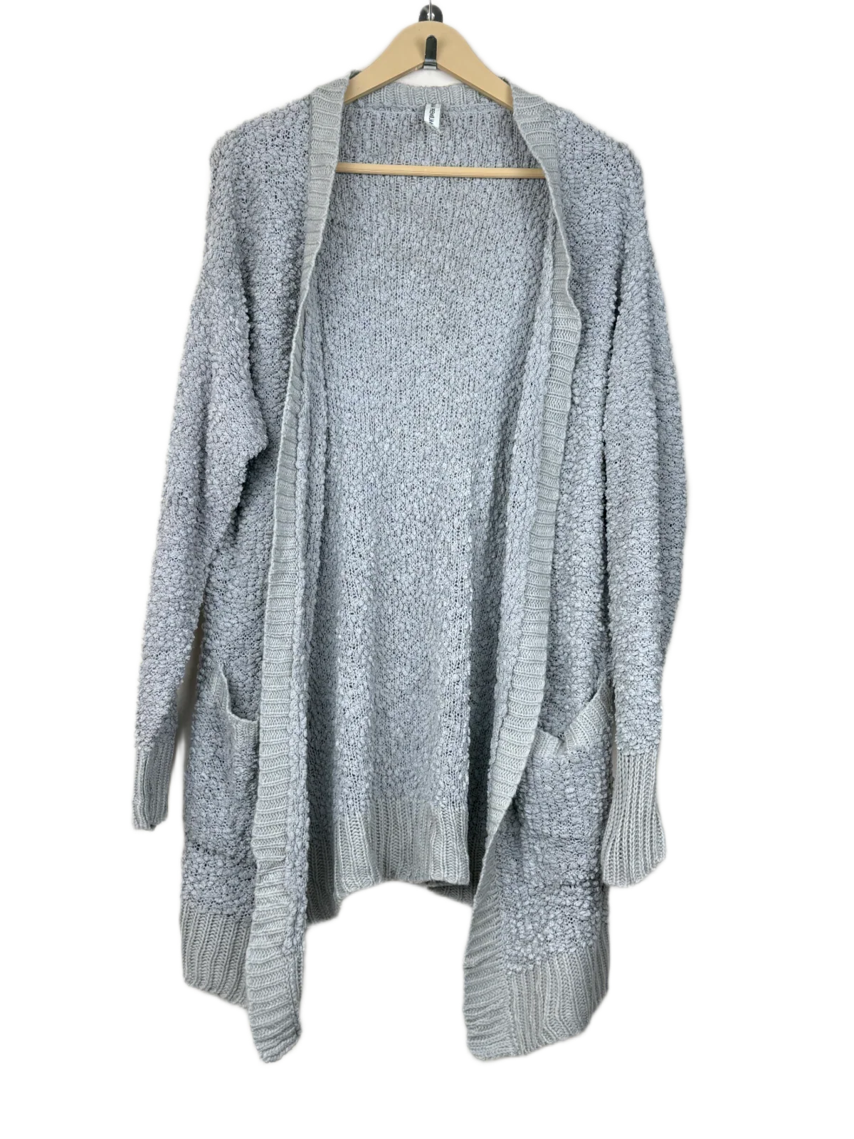 Winter Long Cardigans | Zenana Premium | Preloved Branded | Silver Polyester | Premium | OTS Thrift Store Karachi Pakistan