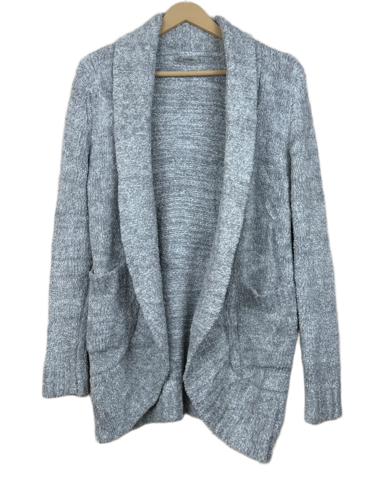 Preloved Good Winter Long Cardigans by Member Mark, Silver Polyester for Women - OTS Thrift Shop Peshawar Pakistan