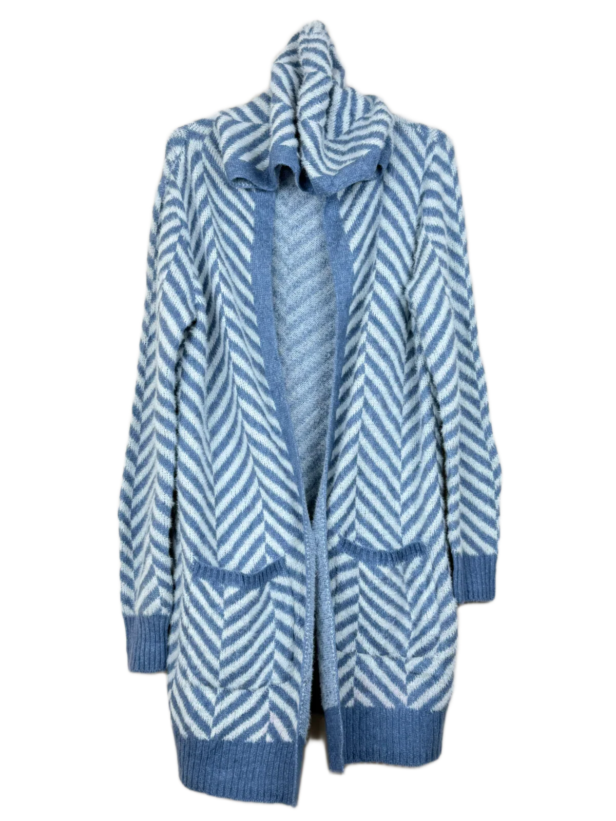 Shop Premium Winter Long Cardigans by 89Th Madison | Preloved Branded Clothes | Silver Nylon | Women | OTS Thrift Store Karachi Pakistan