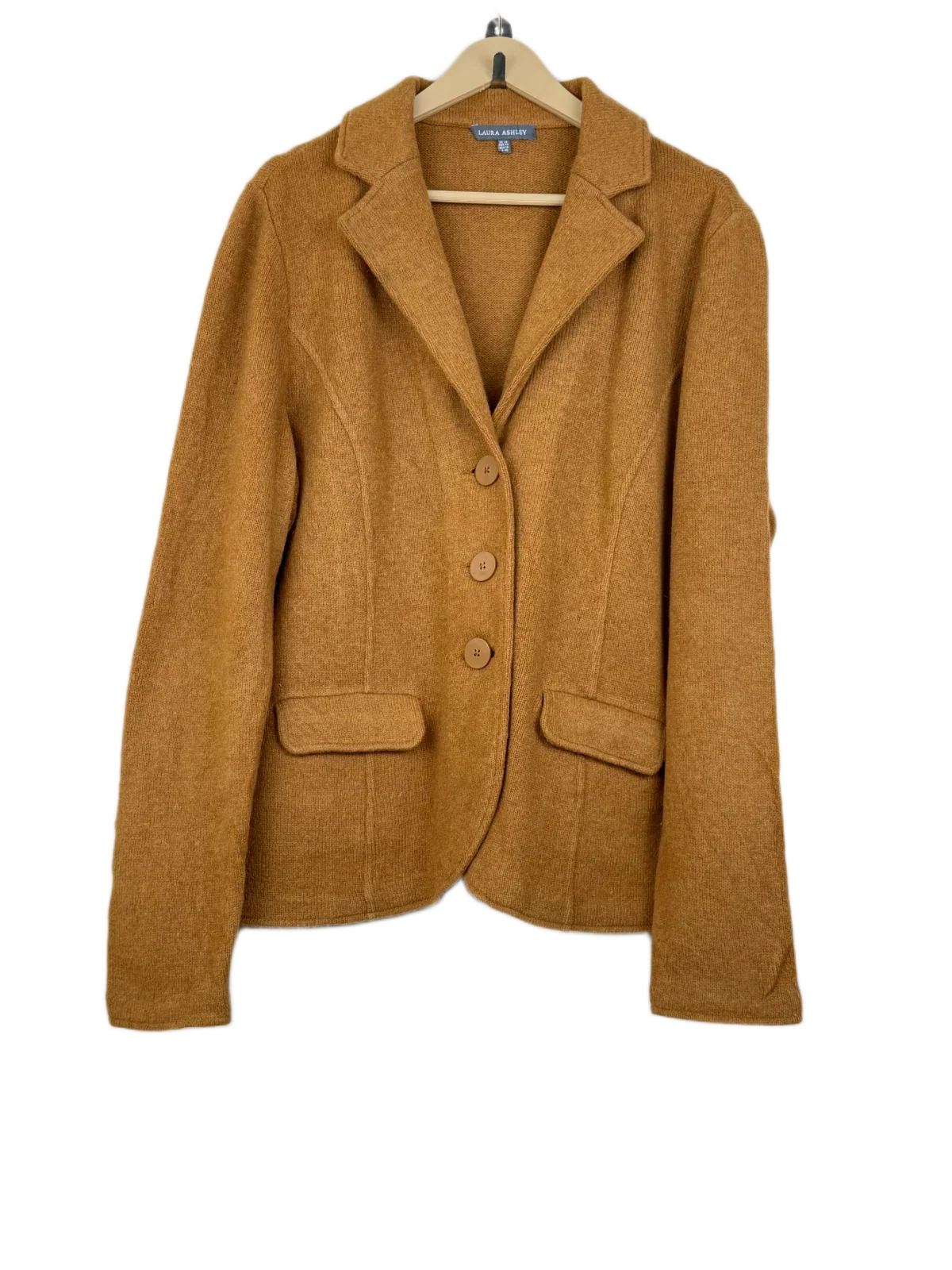 Preloved Good Winter Long Cardigans by Laura Ashley, Mustered Lambs Wool for Women - OTS Thrift Shop Peshawar Pakistan