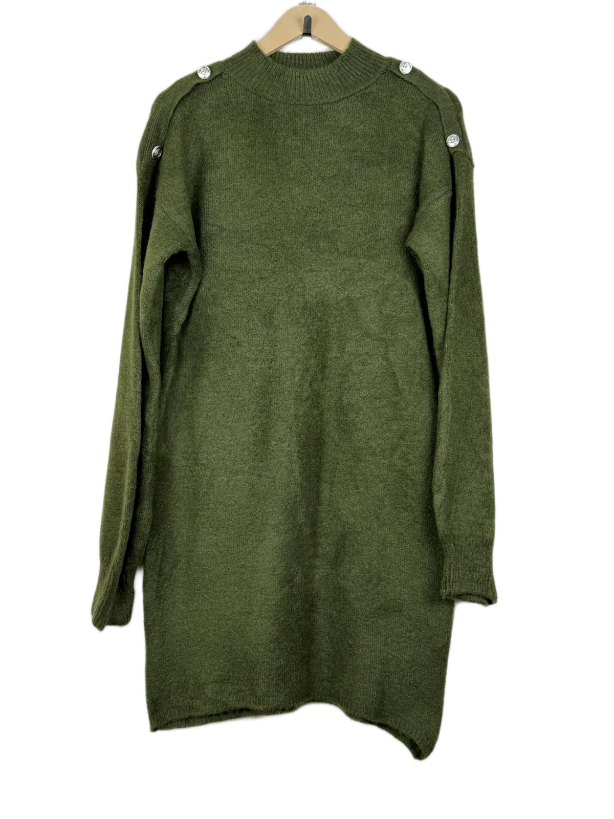 UK Imported secondhand Winter Long Cardigans - Papaya brand, Olive Acrylic, Premium condition, for Women - Online Thrift Store Peshawar Pakistan