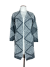 Secondhand Branded Winter Long Cardigans by Unknown, Black & White Polyester fabric, Premium Plus condition, for Women - Online Thrift Shop Karachi Pakistan