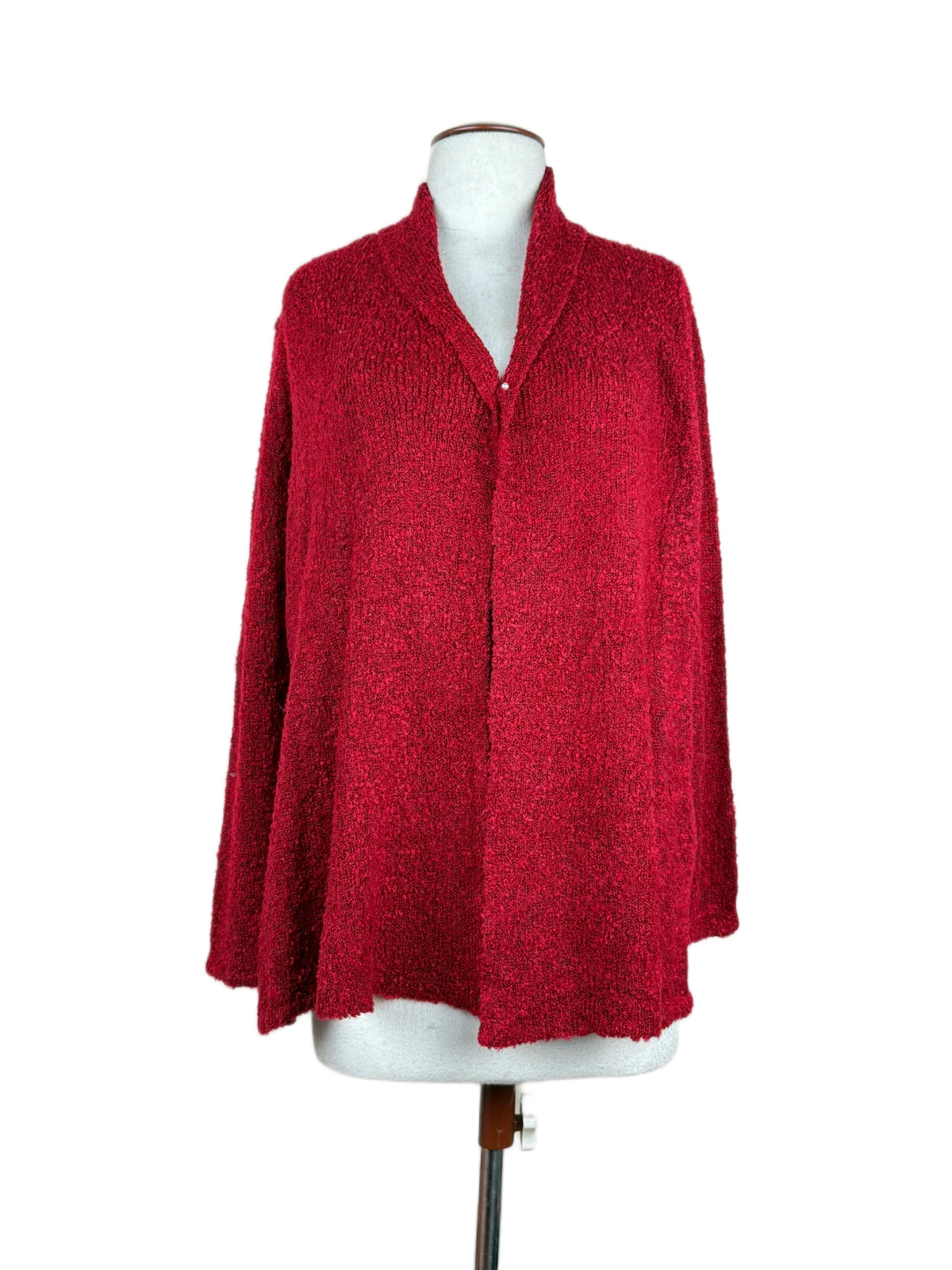 Premium Condition Winter Long Cardigans | Preloved Unknown | Red Polyester | Thrift Shop for Women Peshawar Pakistan | OTS