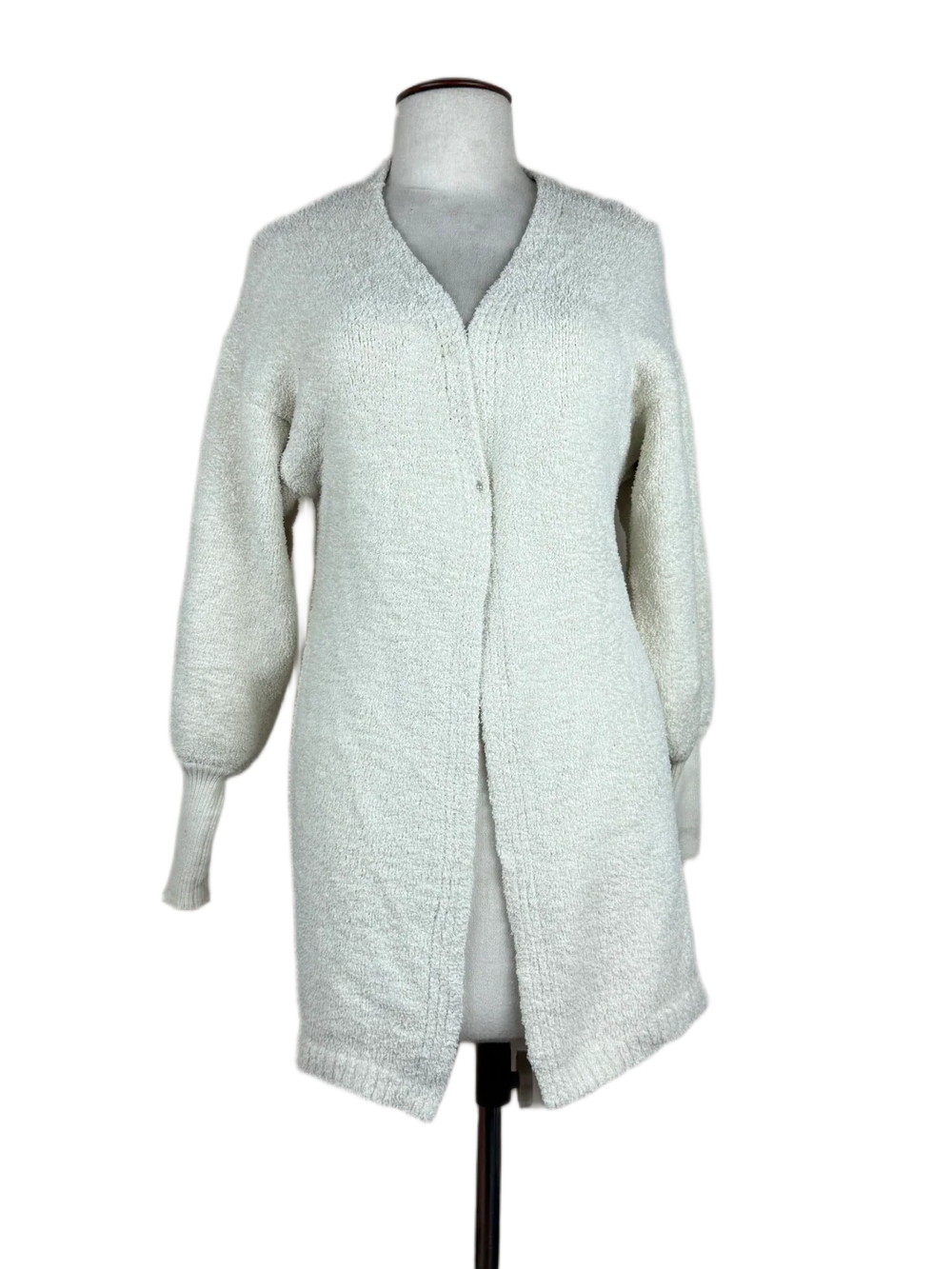 Preloved Premium Winter Long Cardigans by Fashion Nova, White Polyester for Women - OTS Thrift Shop Peshawar Pakistan