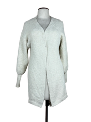 Preloved Premium Winter Long Cardigans by Fashion Nova, White Polyester for Women - OTS Thrift Shop Peshawar Pakistan