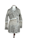 Preloved Premium Winter Long Cardigans by George, Brown & White Acrylic for Women - OTS Thrift Shop Peshawar Pakistan