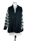 UK Imported secondhand Winter Long Cardigans - Amy Su Kung brand, Black & White Acrylic, Premium condition, for Women - Online Thrift Store Peshawar Pakistan