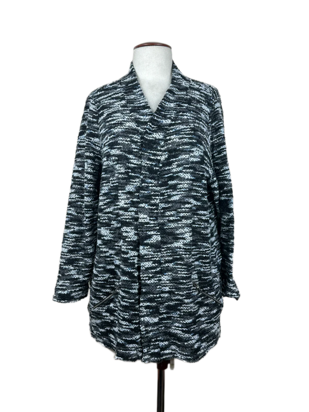 UK Imported secondhand Winter Long Cardigans - Michele Atgp brand, Multi Polyester, Premium condition, for Women - Online Thrift Store Islamabad Pakistan