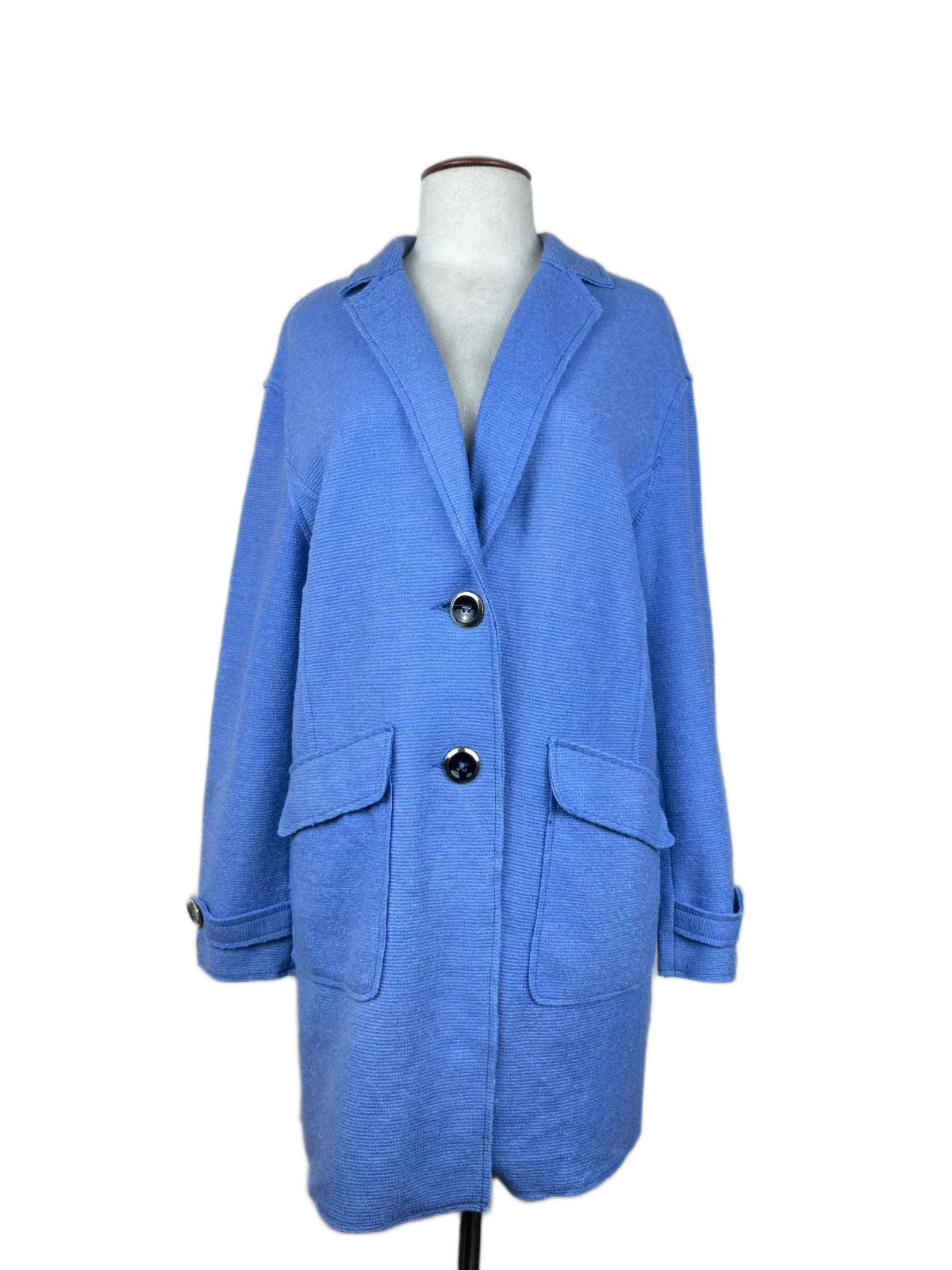 Secondhand Branded Winter Long Cardigans by TU, Blue Polyester fabric, Premium condition, for Women - Online Thrift Shop Peshawar Pakistan