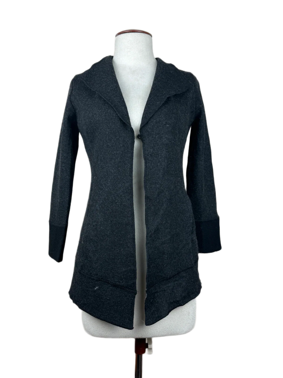 Winter Long Cardigans | Whistles | Preloved Branded | Black Wool-Acrylic blend | Premium | OTS Thrift Store Lahore Pakistan