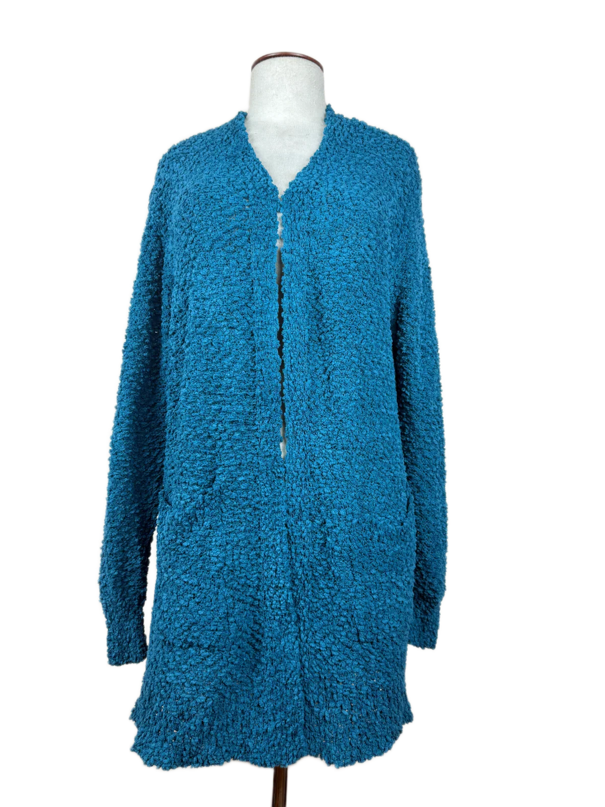 Premium Condition Winter Long Cardigans | Preloved Zenana | Cyan Polyester | Thrift Shop for Women Islamabad Pakistan | OTS