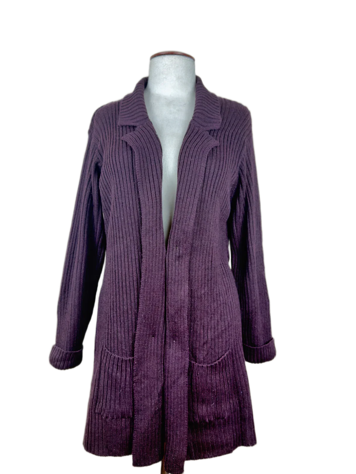 Premium Condition Winter Long Cardigans | Preloved Marks & Spencer | Purple Wool | Thrift Shop for Women Lahore Pakistan | OTS