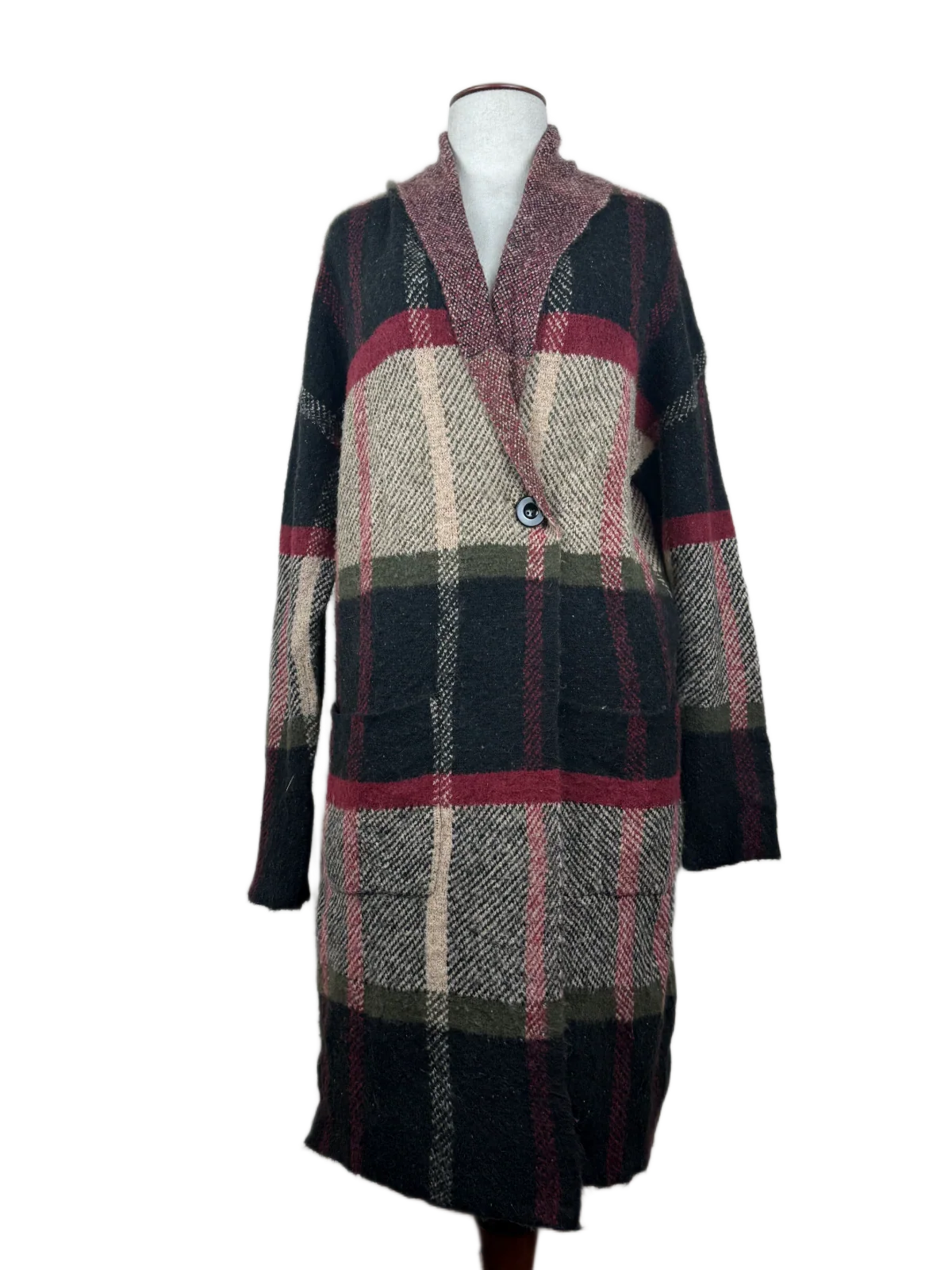 UK Imported secondhand Winter Long Cardigans - Metric Knits brand, Multi Acrylic, Excellent condition, for Women - Online Thrift Store Lahore Pakistan
