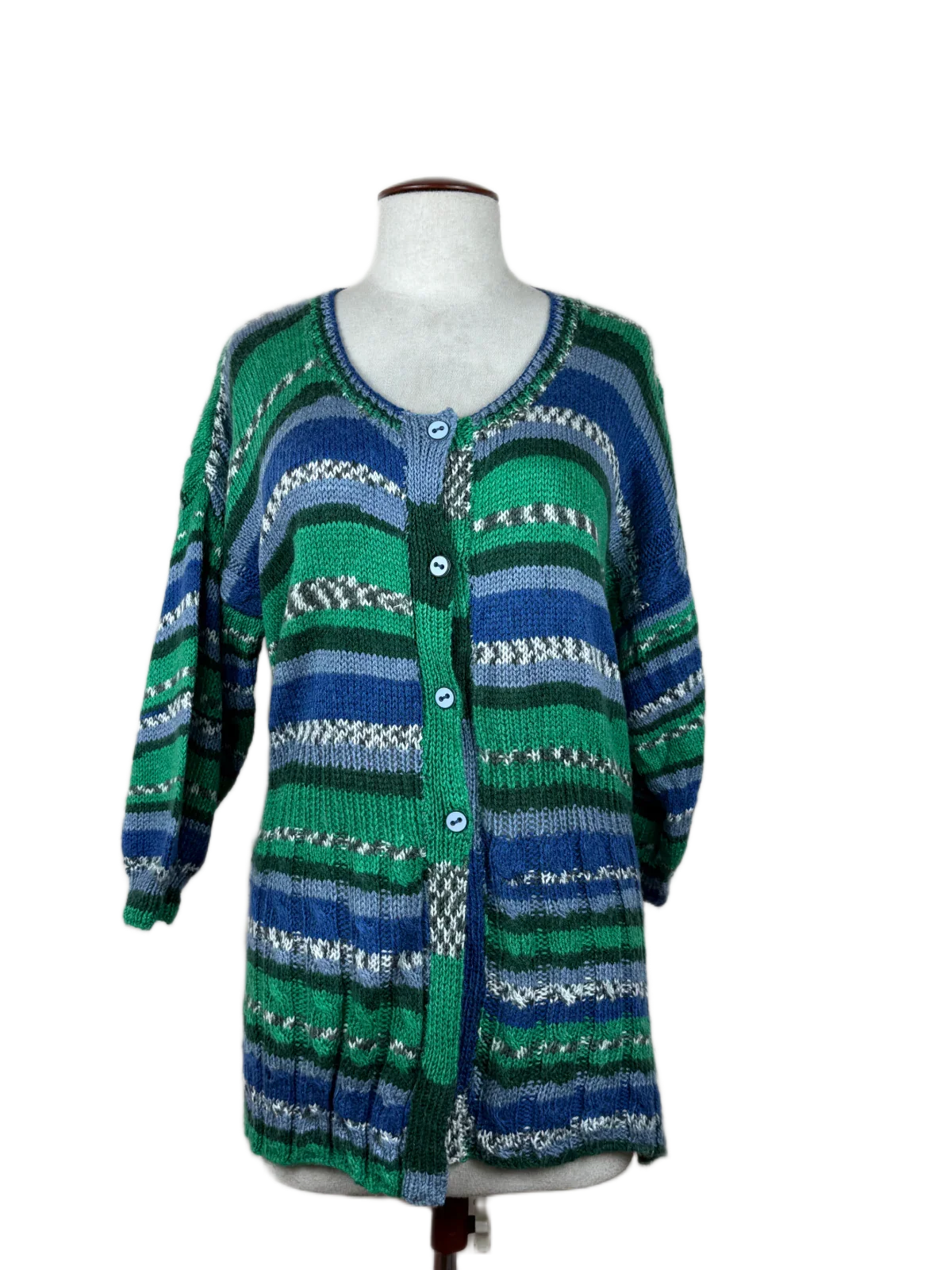 Secondhand Branded Winter Long Cardigans by Unknown, Multi Wool fabric, Premium condition, for Women - Online Thrift Shop Peshawar Pakistan