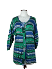 Secondhand Branded Winter Long Cardigans by Unknown, Multi Wool fabric, Premium condition, for Women - Online Thrift Shop Peshawar Pakistan