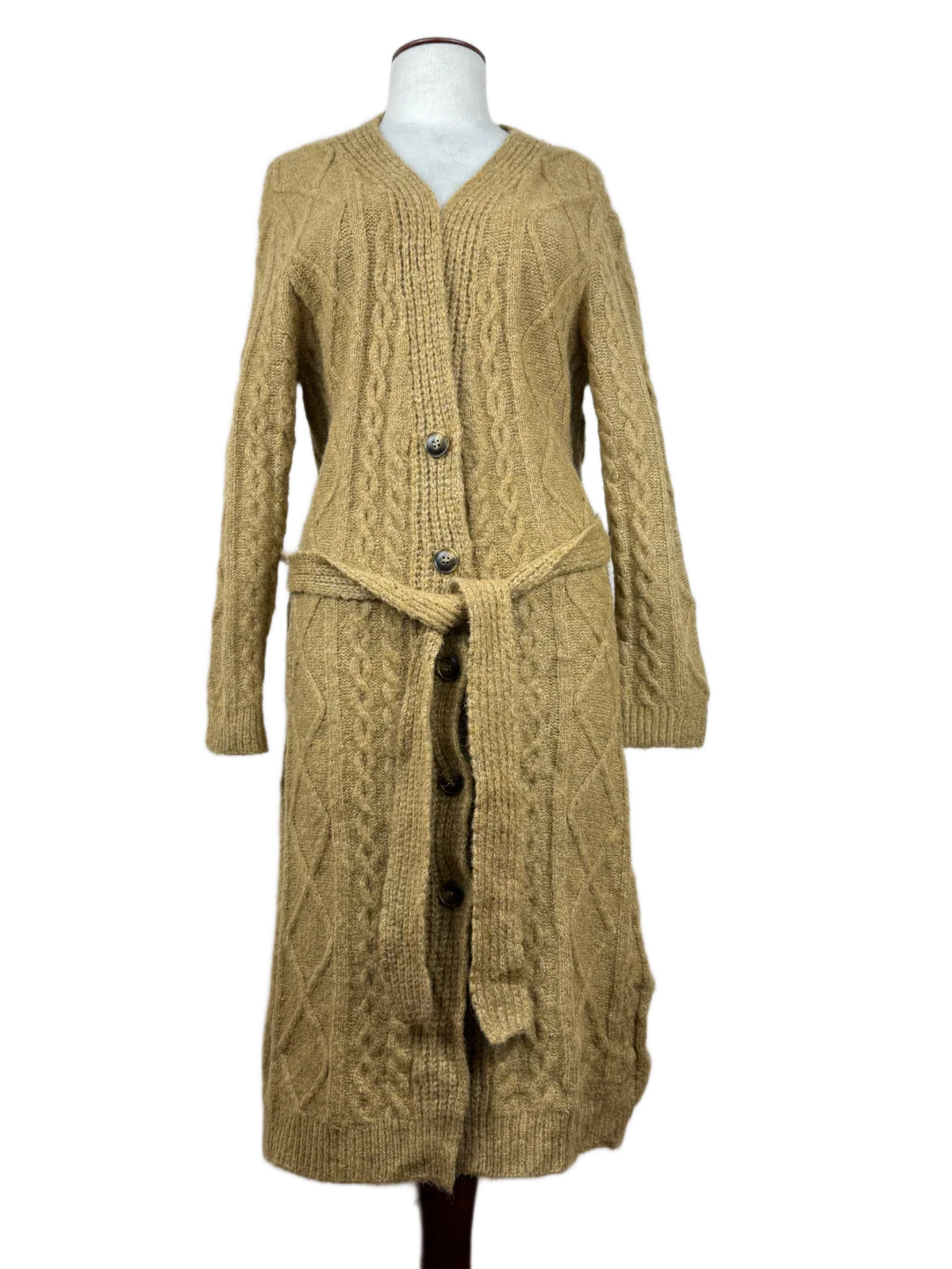 Winter Long Cardigans | Movint | Preloved Branded | Olive Acrylic | Premium | OTS Thrift Store Karachi Pakistan
