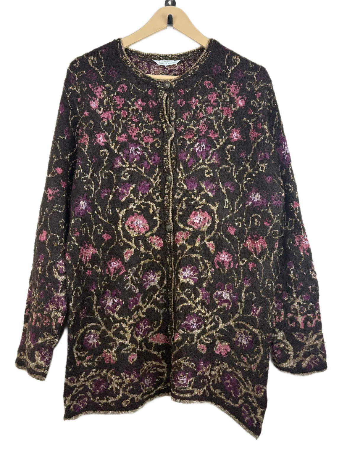 UK Imported secondhand Winter Long Cardigans - Marks & Spencer brand, Multi Acrylic, Premium condition, for Women - Online Thrift Store Karachi Pakistan