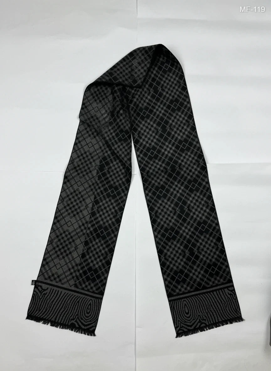 Secondhand Branded Black&Gray Acrylic Muffler & Scarf fabric, Premium Plus condition, for Unisex - Online Thrift Shop Karachi Pakistan
