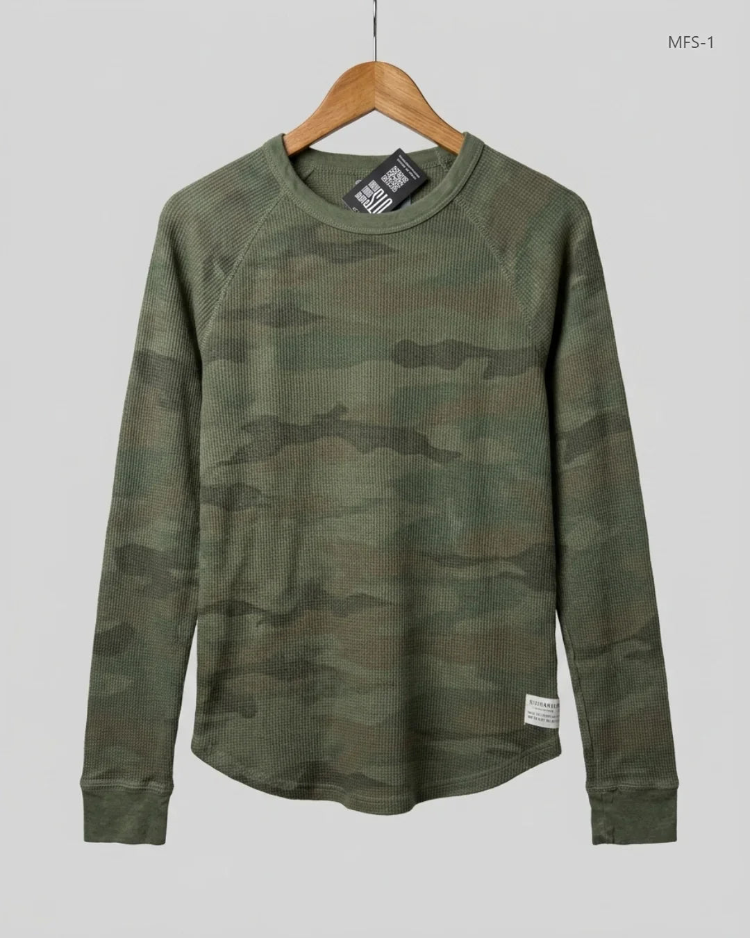 Secondhand Branded Men's Full Sleeves T-Shirt by Primark, Army Green Cotton fabric, Premium condition, for Men - Online Thrift Shop Peshawar Pakistan