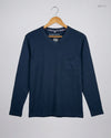 Secondhand Branded Men's Full Sleeves T-Shirt by ENRICO MORI, Blue Cotton fabric, Premium condition, for Men - Online Thrift Shop Islamabad Pakistan