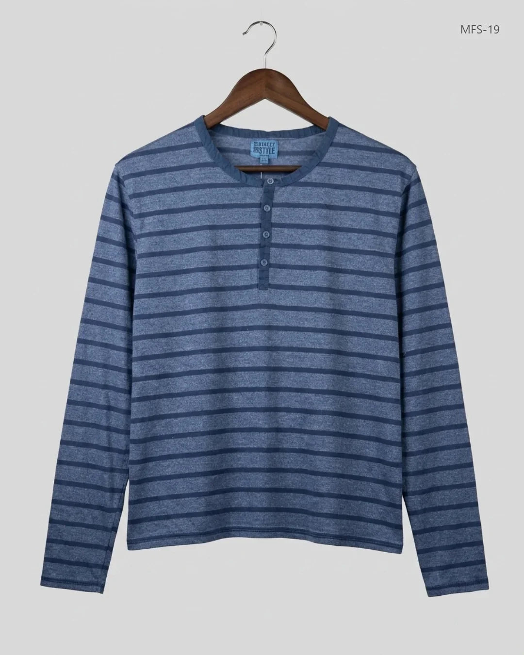 Premium Condition Men's Full Sleeves T-Shirt | Preloved MEN STREET | Blue Cotton | Thrift Shop for Men Islamabad Pakistan | OTS
