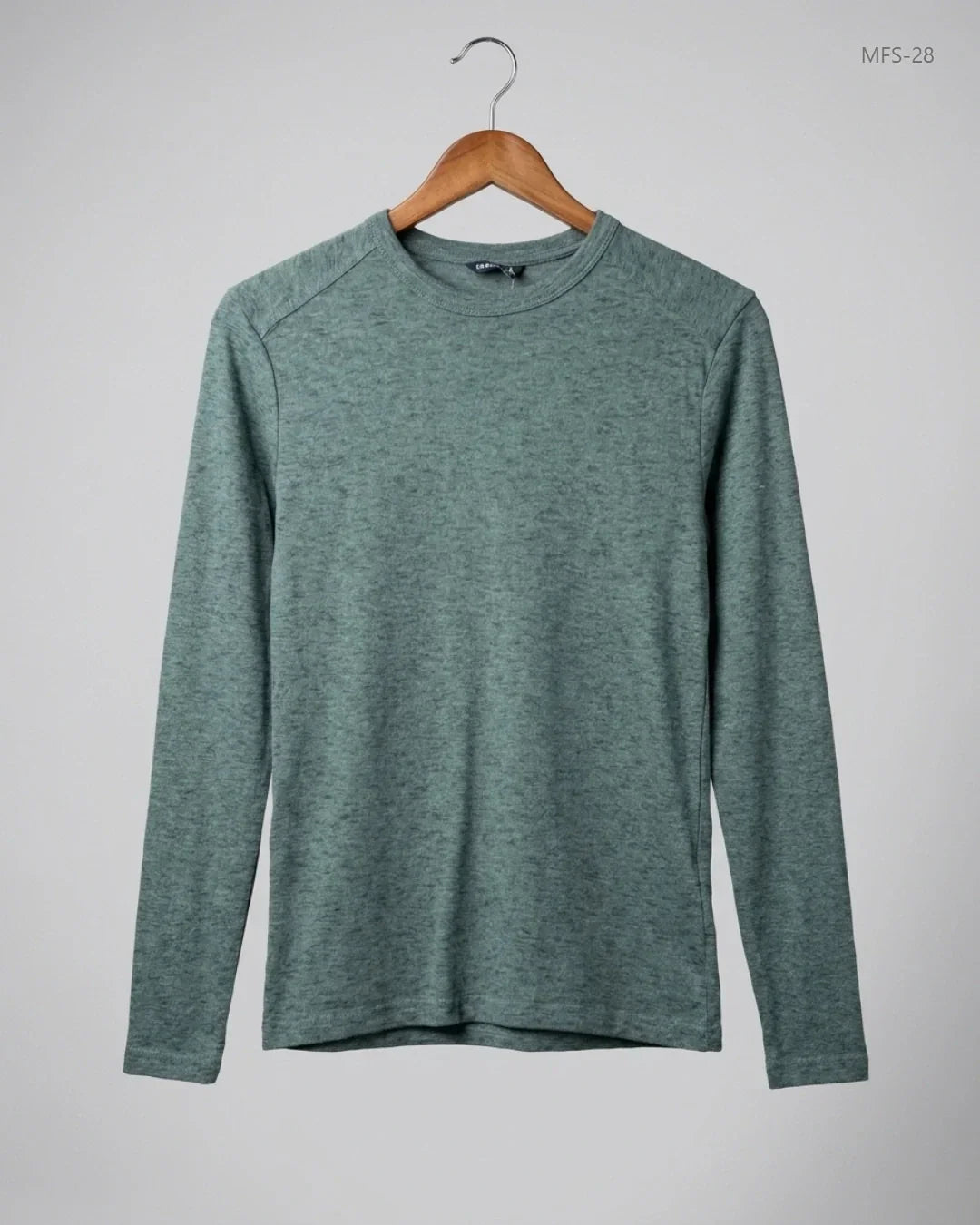 Preloved Premium Men's Full Sleeves T-Shirt by BASICS, Green Cotton for Men - OTS Thrift Shop Lahore Pakistan