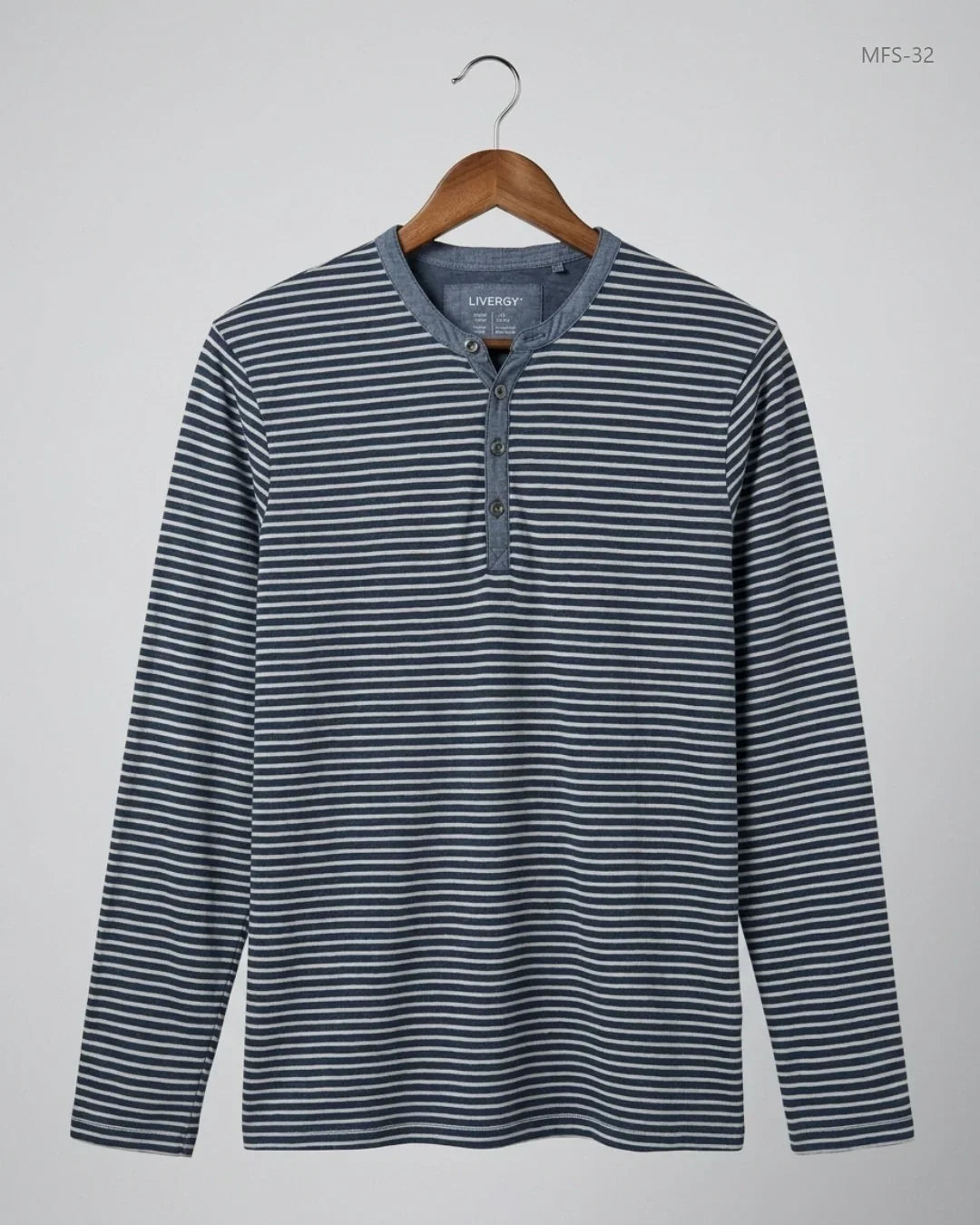 UK Imported secondhand Men's Full Sleeves T-Shirt - livergy brand, Blue Cotton, Premium condition, for Men - Online Thrift Store Peshawar Pakistan