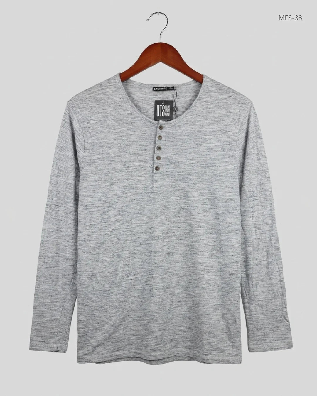 Premium Condition Men's Full Sleeves T-Shirt | Preloved Livergy | Gray Cotton | Thrift Shop for Men Islamabad Pakistan | OTS