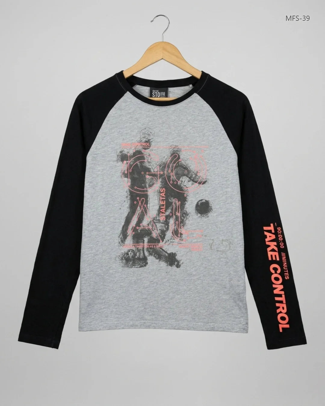 Shop Premium Men's Full Sleeves T-Shirt by Yigga | Preloved Branded Clothes | Grey Cotton | Men | OTS Thrift Store Karachi Pakistan