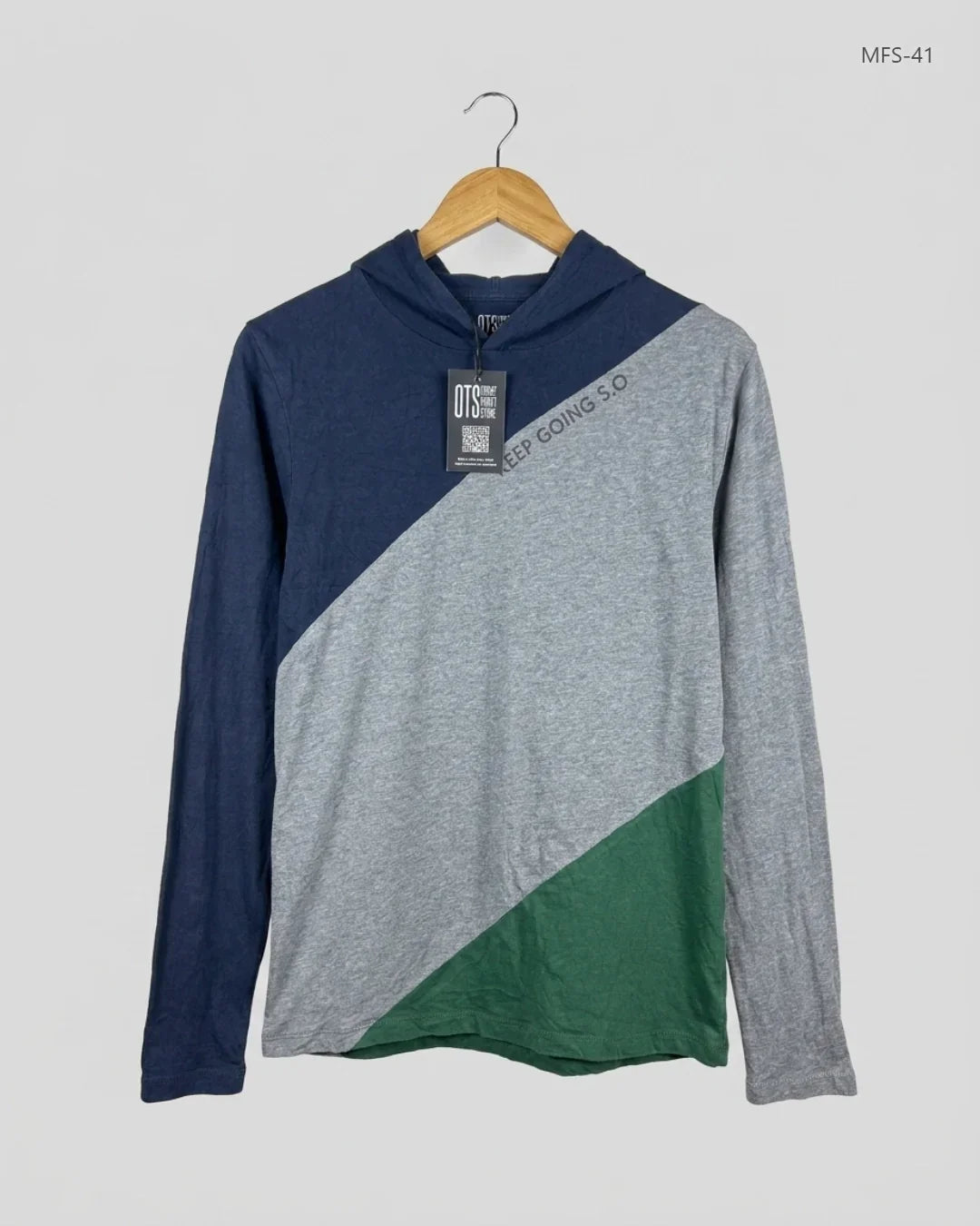 Premium Condition Men's Full Sleeves T-Shirt | Preloved Oliver Spencer | Blue Cotton | Thrift Shop for Men Islamabad Pakistan | OTS