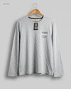 Men's Full Sleeves T-Shirt | CUT LABEL | Preloved Branded | Gray Cotton | Premium | OTS Thrift Store Peshawar Pakistan