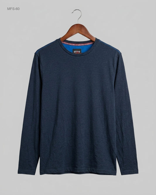Premium Condition Men's Full Sleeves T-Shirt | Preloved Angelo Litrico | Blue Cotton | Thrift Shop for Men Peshawar Pakistan | OTS