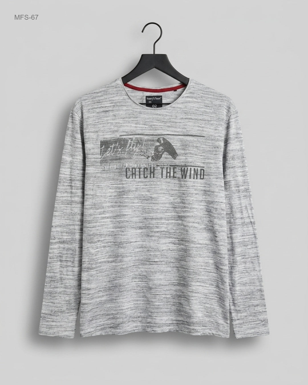 Preloved Premium Men's Full Sleeves T-Shirt by BEXLEYS, Grey Cotton for Men - OTS Thrift Shop Islamabad Pakistan