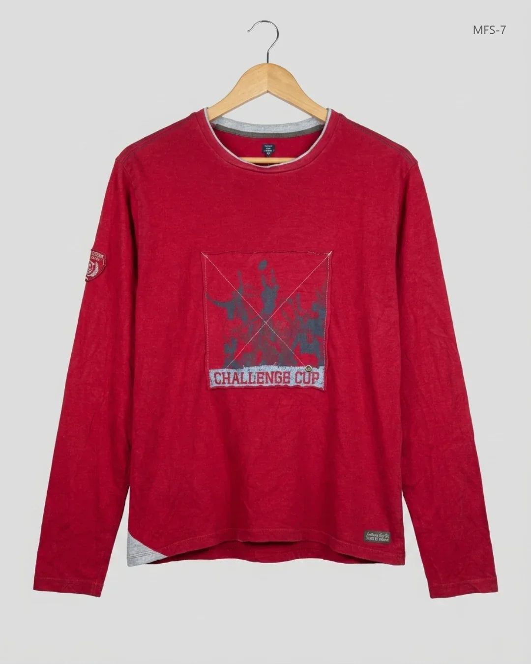 Premium Condition Men's Full Sleeves T-Shirt | Preloved TERRE | Red Cotton | Thrift Shop for Men Peshawar Pakistan | OTS