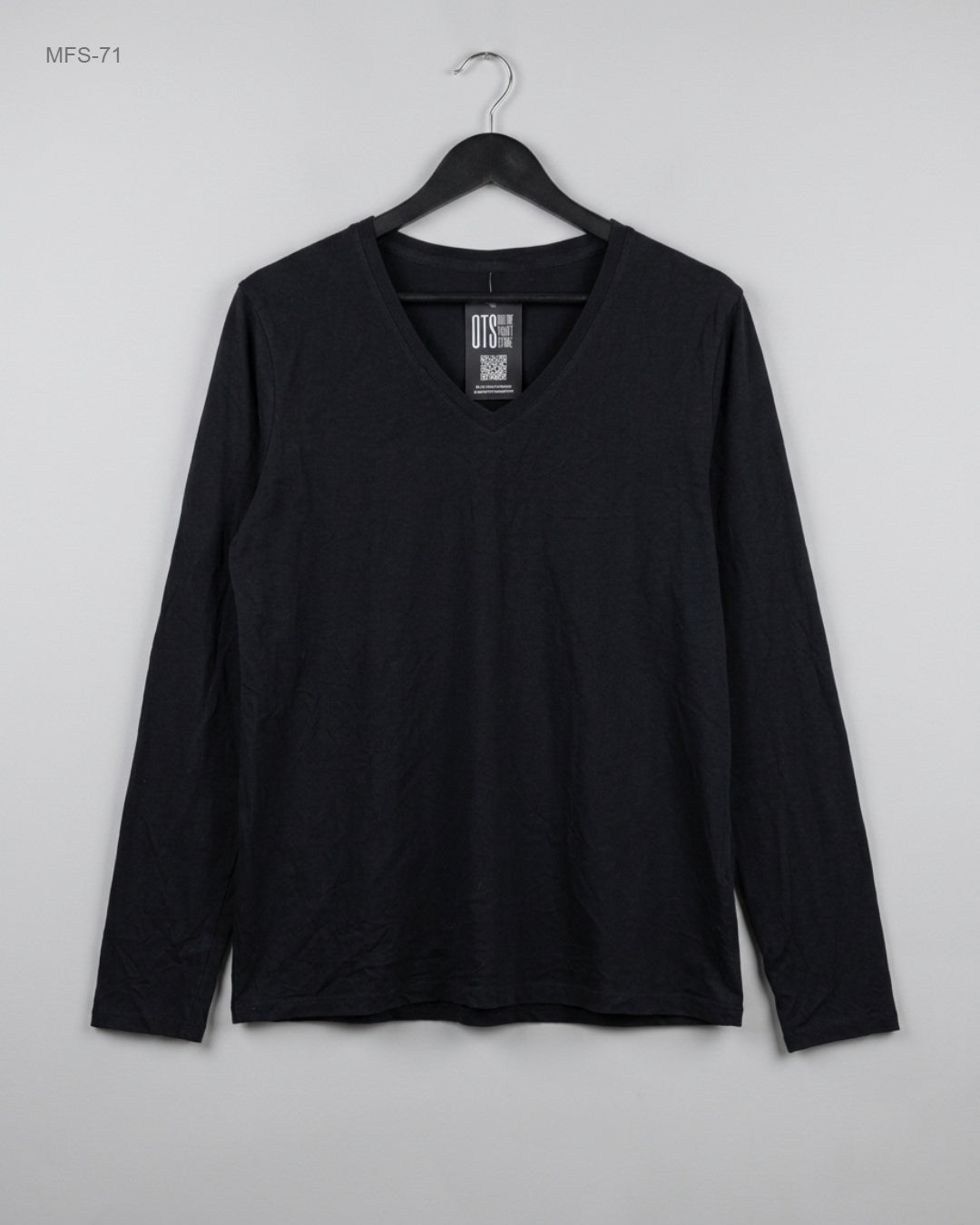 Men's Full Sleeves T-Shirt | LANDS' END | Preloved Branded | Black Cotton | Premium | OTS Thrift Store Peshawar Pakistan