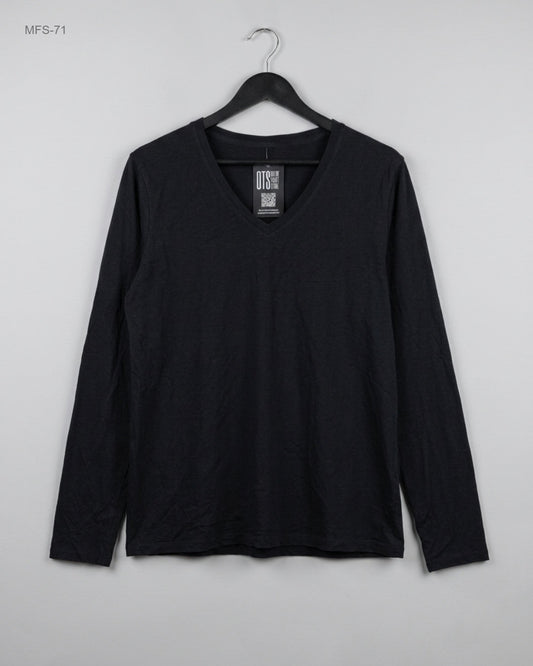 Men's Full Sleeves T-Shirt | LANDS' END | Preloved Branded | Black Cotton | Premium | OTS Thrift Store Peshawar Pakistan
