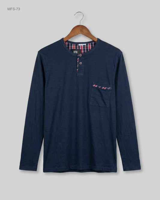 Secondhand Branded Men's Full Sleeves T-Shirt by ROYAL CLASS, Blue Cotton fabric, Premium condition, for Men - Online Thrift Shop Peshawar Pakistan