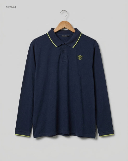 UK Imported secondhand Men's Full Sleeves T-Shirt - CHIEMSEE brand, Blue Cotton, Excellent condition, for Men - Online Thrift Store Islamabad Pakistan