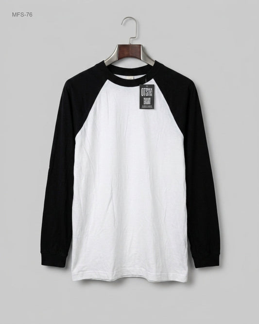 UK Imported secondhand Men's Full Sleeves T-Shirt - H&M brand, Black & White Cotton, Premium condition, for Men - Online Thrift Store Islamabad Pakistan