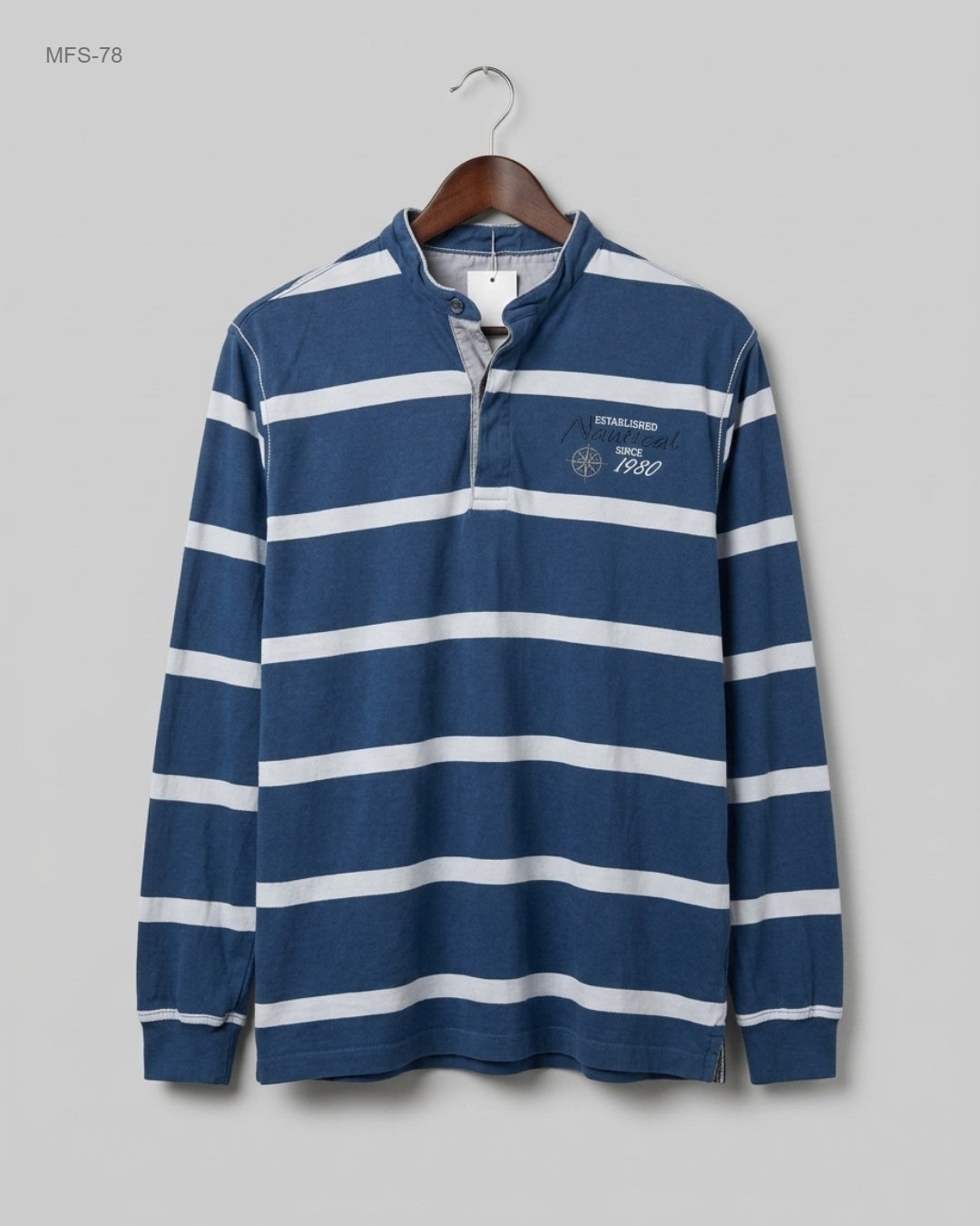 Secondhand Branded Men's Full Sleeves T-Shirt by RAGMAN, Blue Cotton fabric, Premium condition, for Men - Online Thrift Shop Islamabad Pakistan