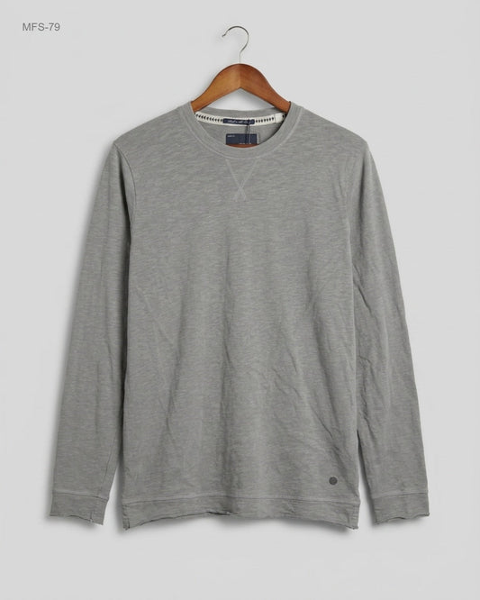 Preloved Excellent Men's Full Sleeves T-Shirt by ESPRIT, Grey Cotton for Men - OTS Thrift Shop Peshawar Pakistan