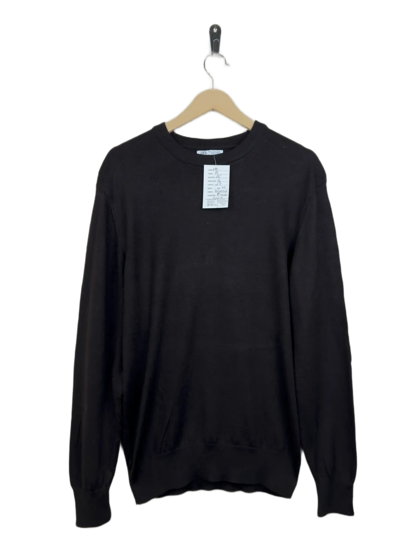 Men's Jumpers & Sweaters | Zara | Preloved Branded | Black Polyester | Good | OTS Thrift Store Islamabad Pakistan