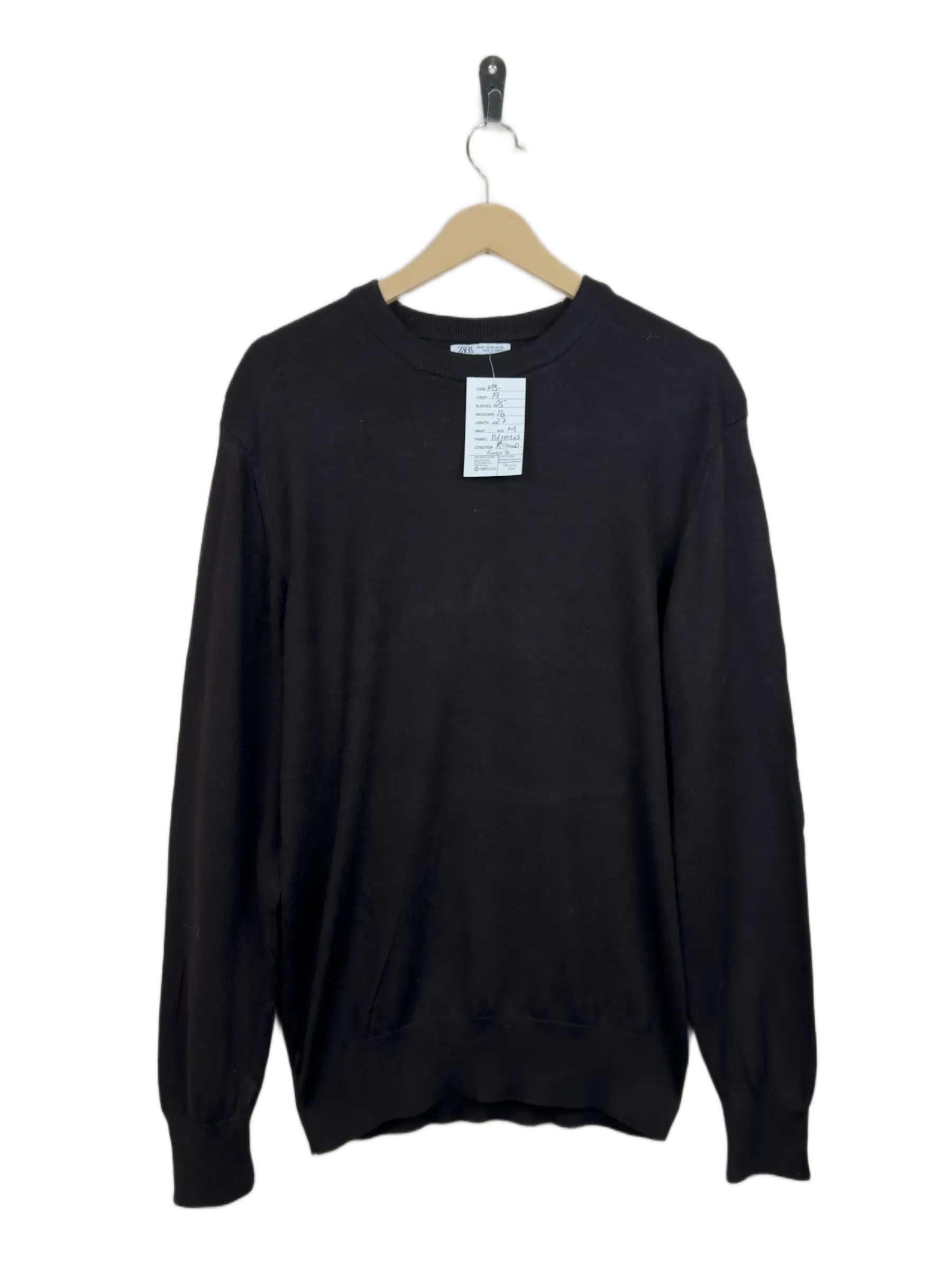 Men's Jumpers & Sweaters | Zara | Preloved Branded | Black Polyester | Good | OTS Thrift Store Islamabad Pakistan