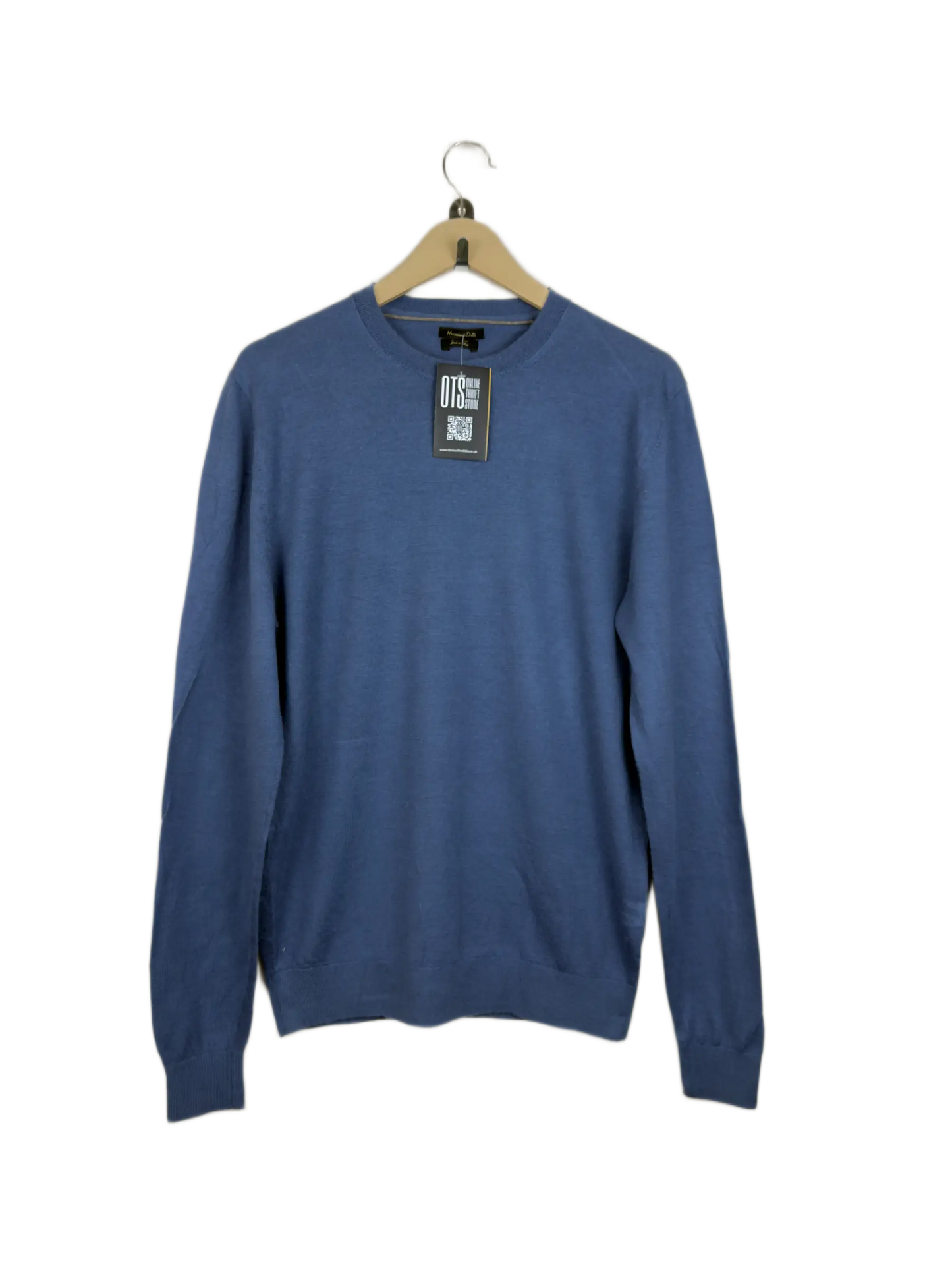 UK Imported secondhand Men's Jumpers & Sweaters - Massimo Dutti brand, Blue Wool, Premium condition, for Men - Online Thrift Store Karachi Pakistan