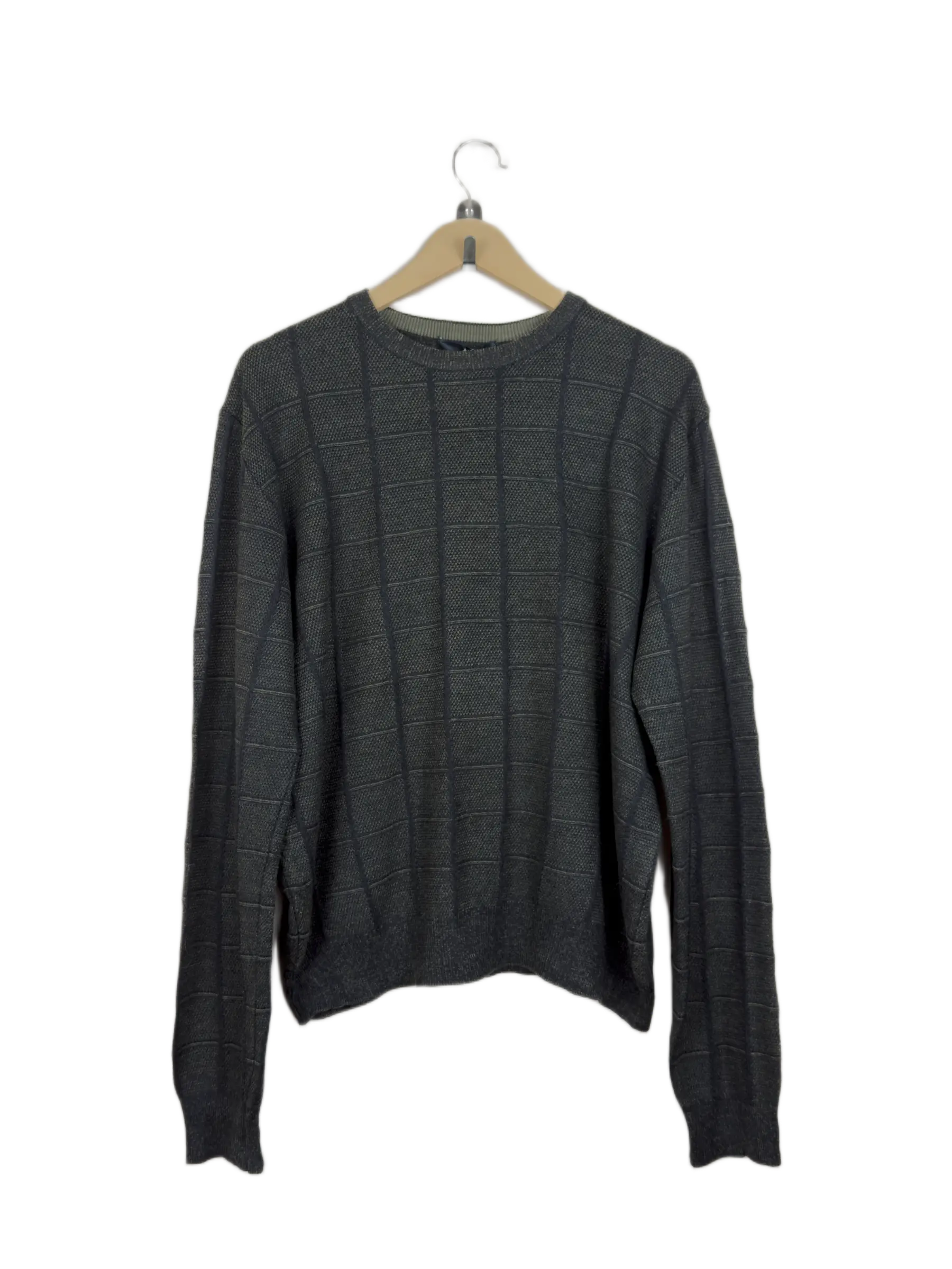 Men's Jumpers & Sweaters | Montechiaro | Preloved Branded | Black Green Acrylic & Cotton | Premium | OTS Thrift Store Peshawar Pakistan